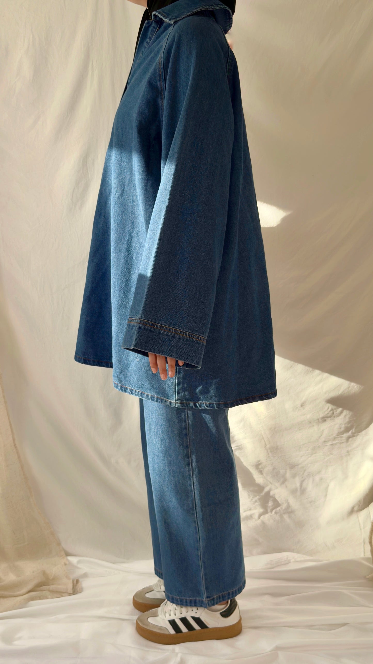 Ensemble en jean oversize - Bleu