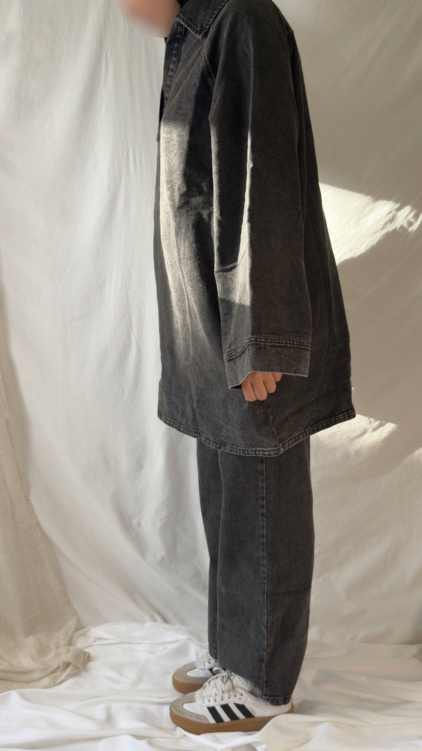 Ensemble en jean oversize - Noir