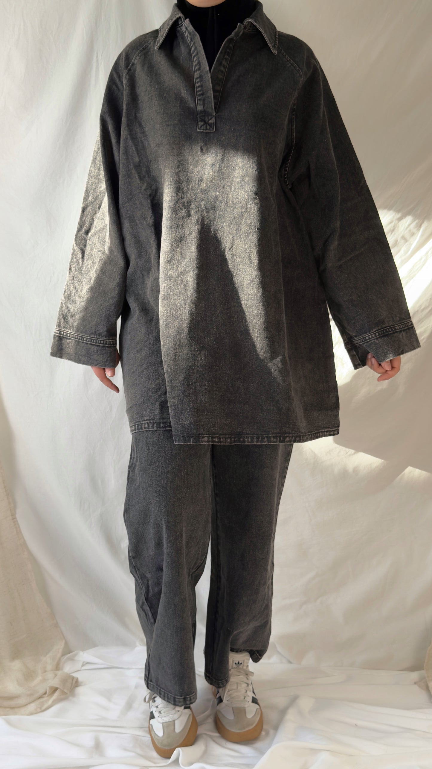 Ensemble en jean oversize - Noir