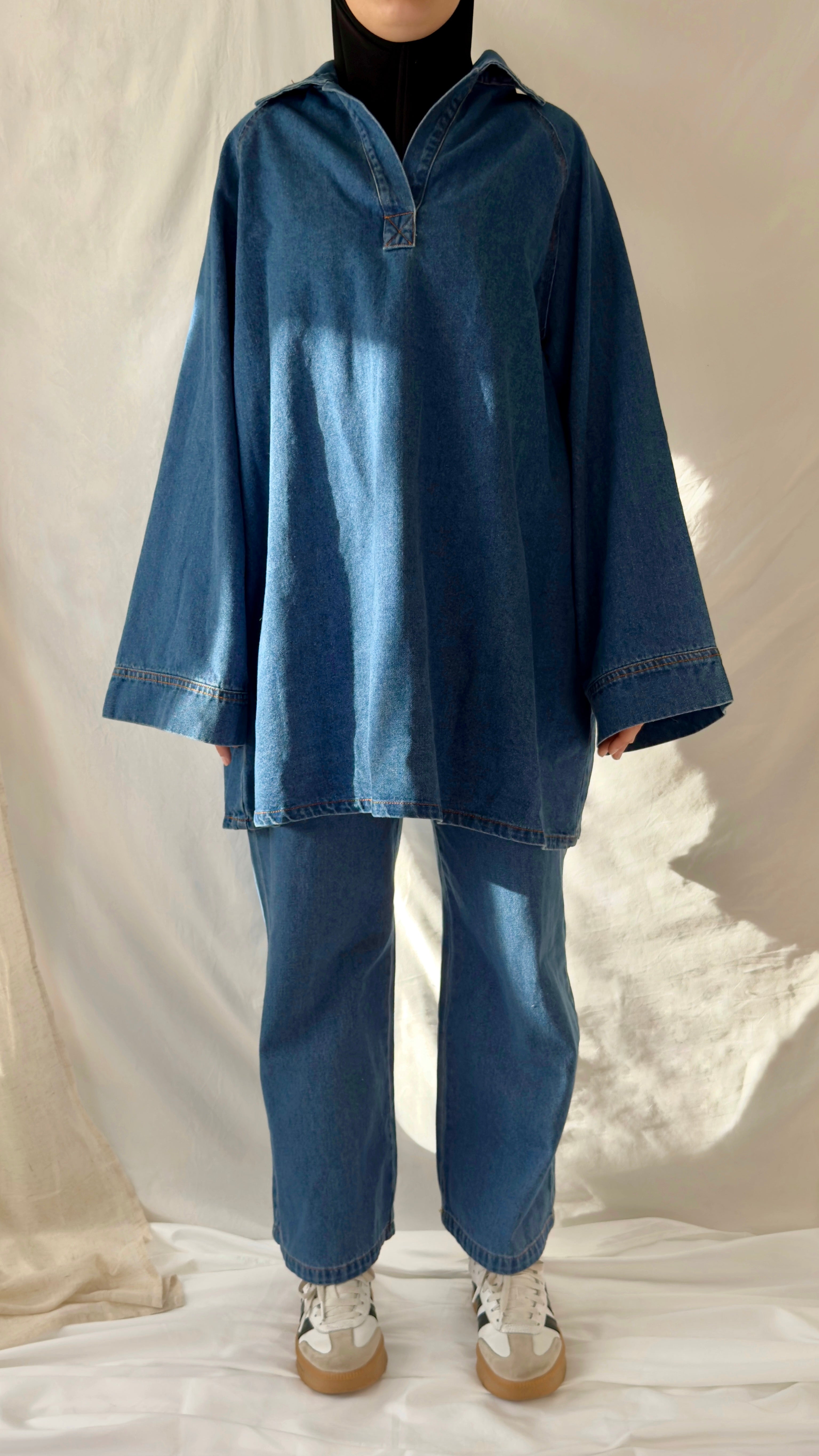 Ensemble en jean oversize - Bleu
