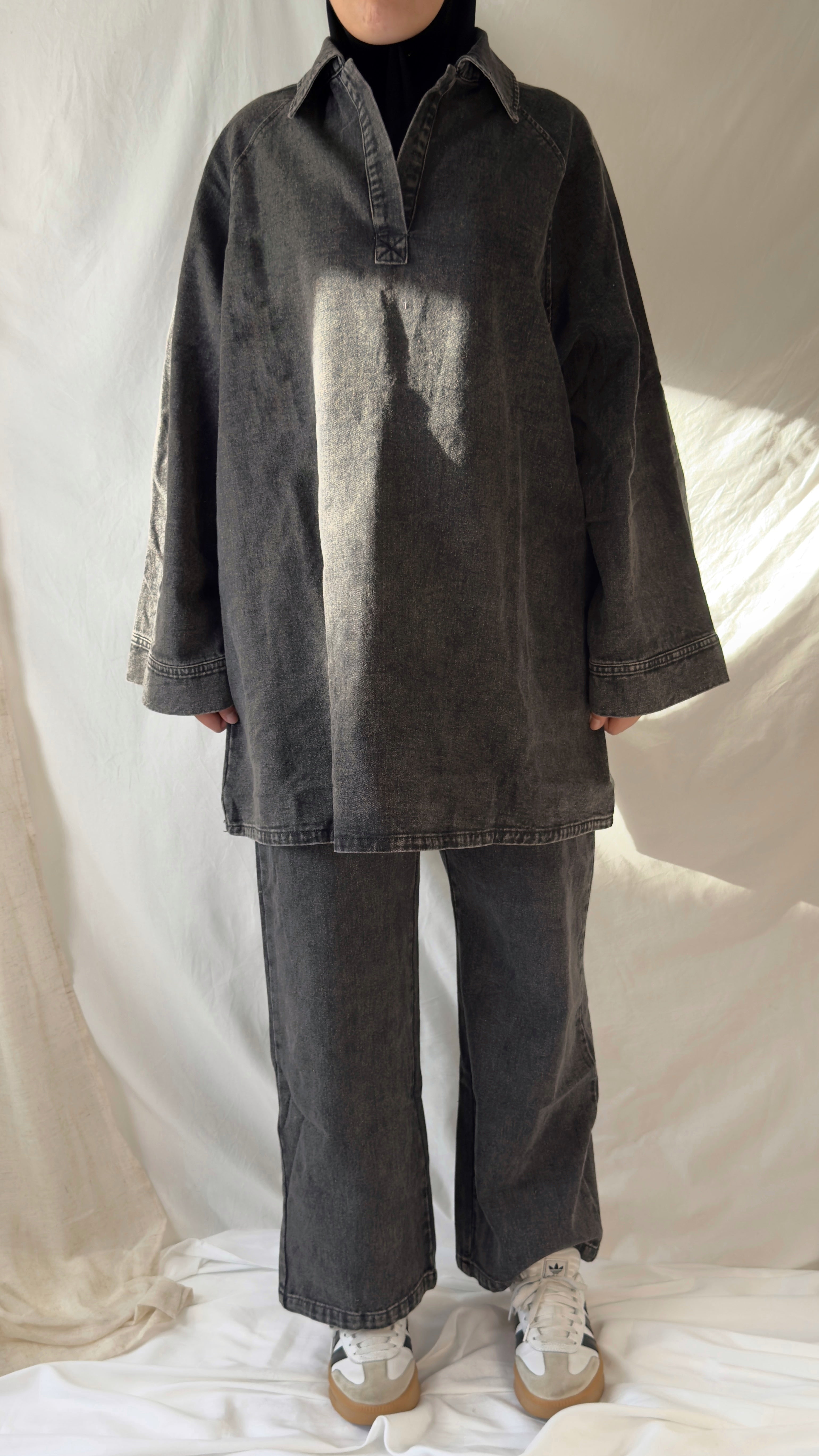 Ensemble en jean oversize - Noir