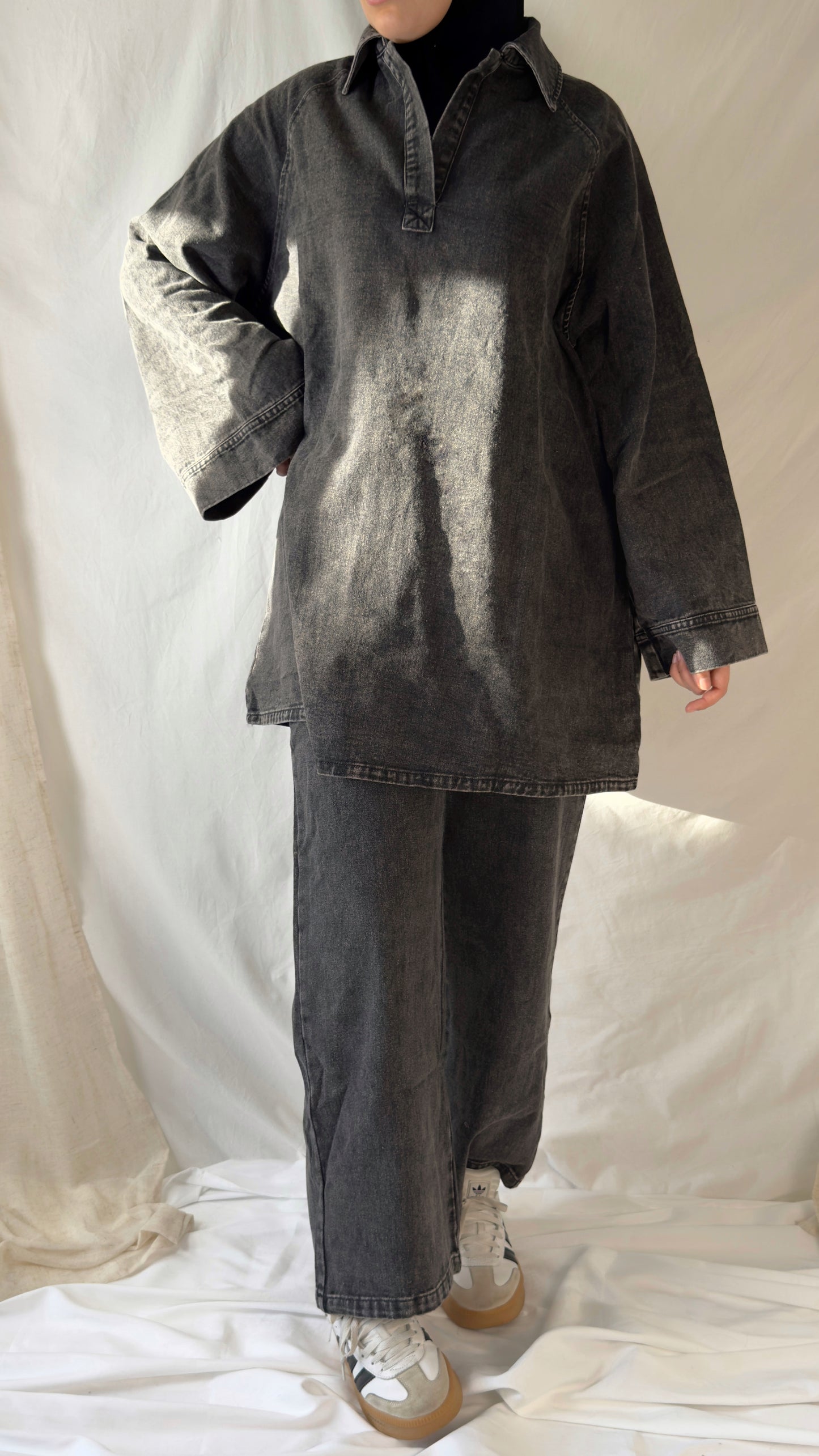 Ensemble en jean oversize - Noir