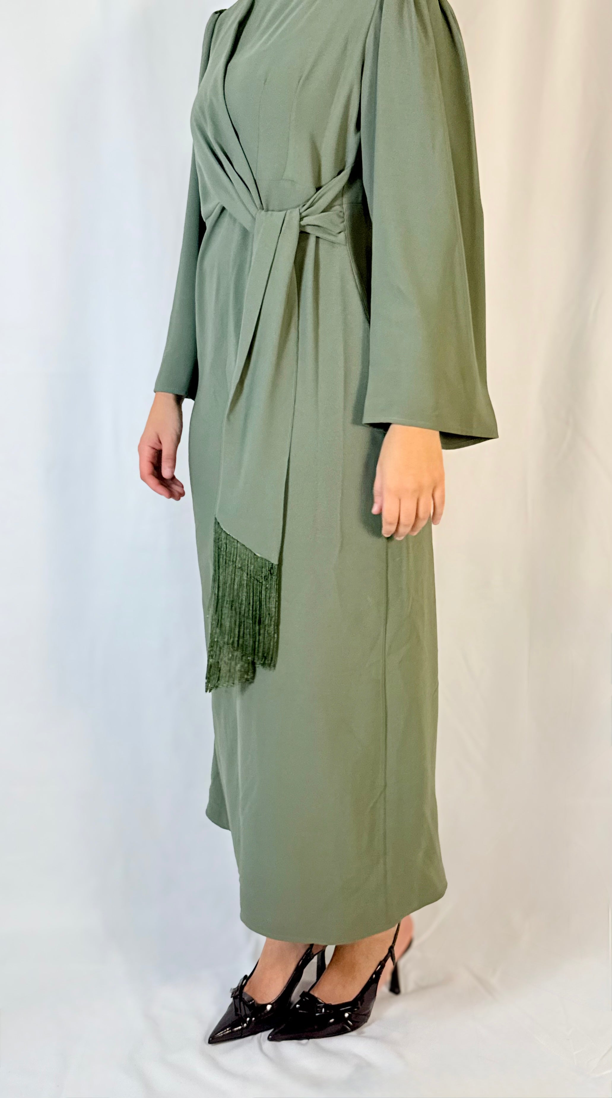 Robe col montant - Vert
