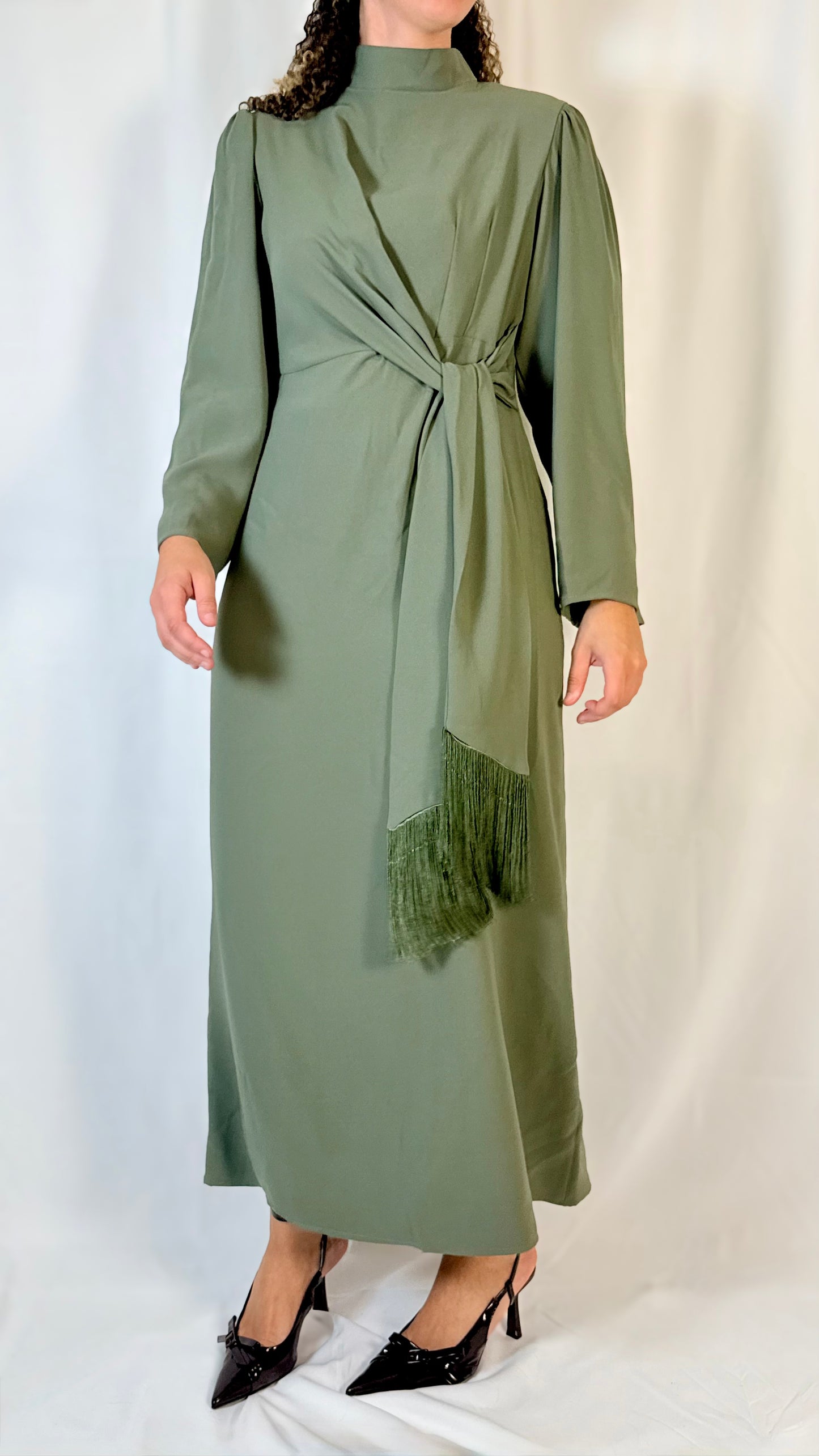 Robe col montant - Vert