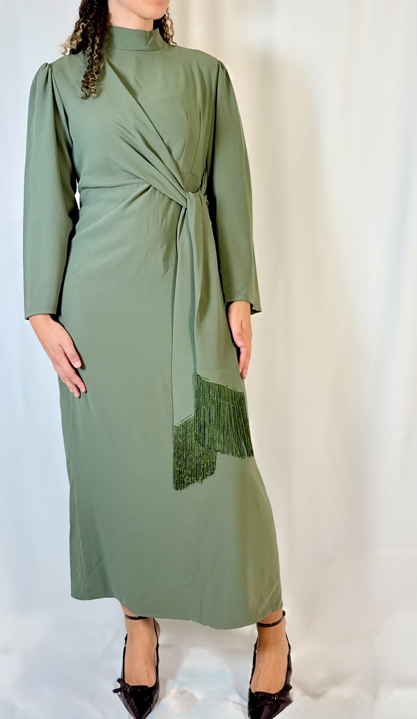 Robe col montant - Vert