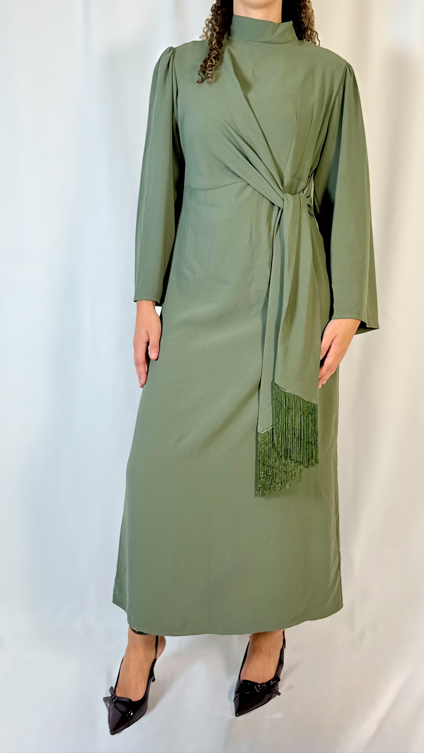Robe col montant - Vert