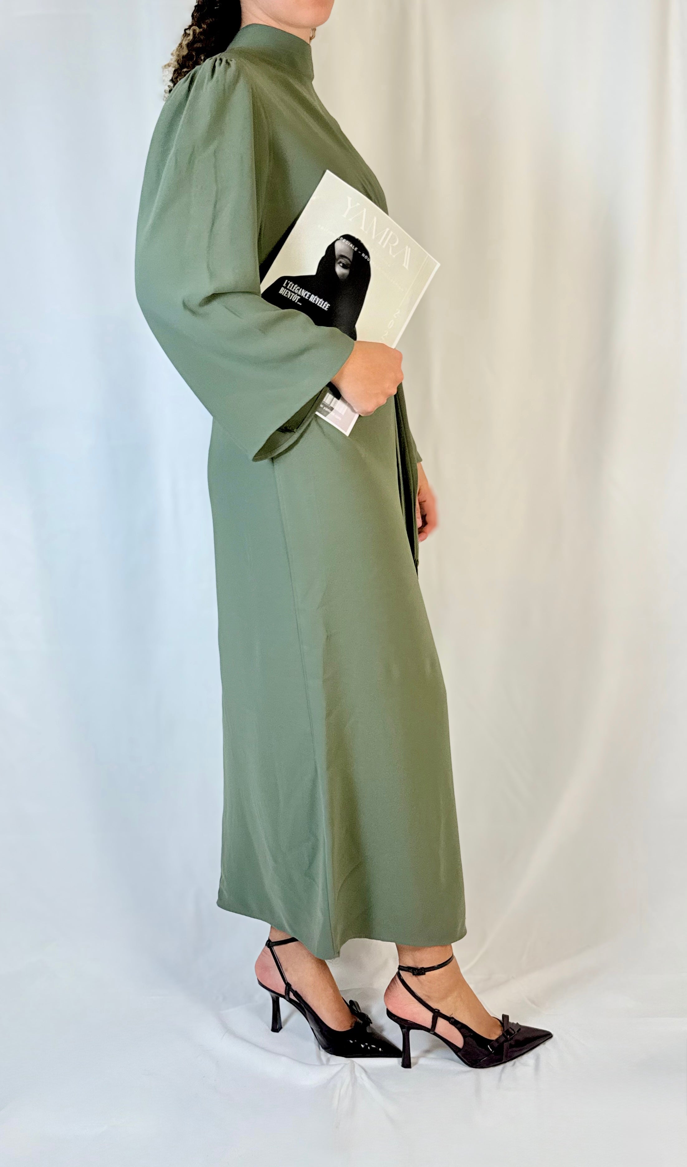 Robe col montant - Vert