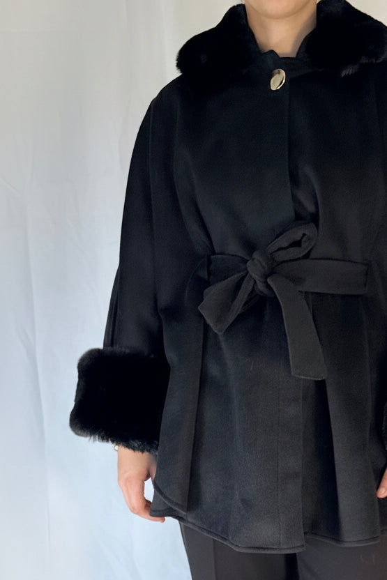 manteau fourrure noir yamraa mastour